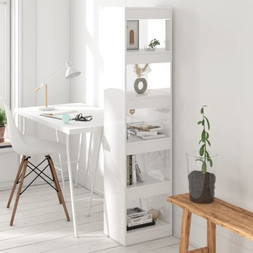 Book Cabinet/Room Divider High Gloss White 40x30x166cm