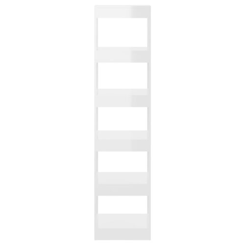Book Cabinet/Room Divider High Gloss White 40x30x166cm - Image 3