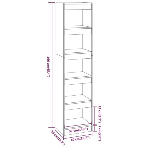 Book Cabinet/Room Divider High Gloss White 40x30x166cm - Image 7