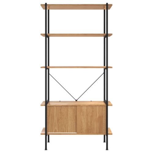 5-Tier Shelving Unit with Cabinet 80x40x163cm Steel Engineered Wood - Image 4