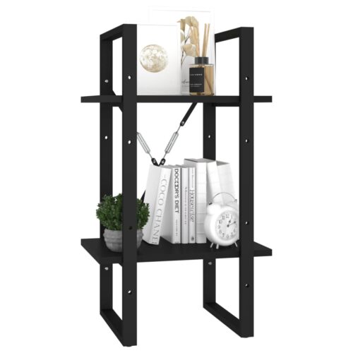 2-Tier Book Cabinet Black 40x30x70cm Engineered Wood - Image 3