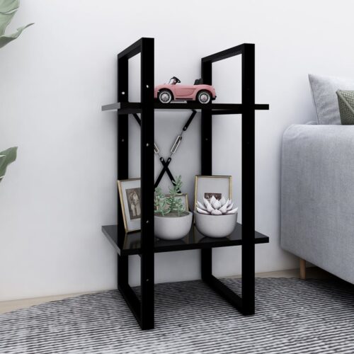 2-Tier Book Cabinet Black 40x30x70cm Engineered Wood - Image 6