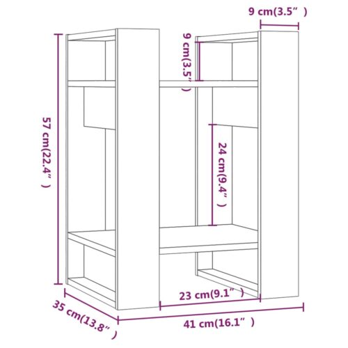 Book Cabinet/Room Divider 41x35x57cm Solid Wood Pine - Image 8