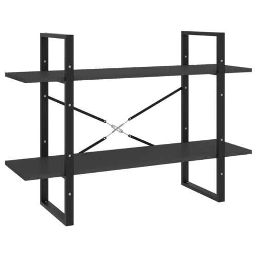 2-Tier Book Cabinet Grey 100x30x70cm Engineered Wood - Image 2