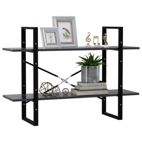 2-Tier Book Cabinet Grey 100x30x70cm Engineered Wood - Image 4