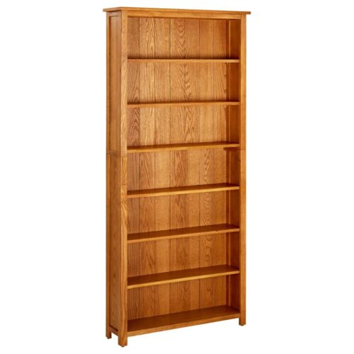 7-Tier Bookcase 90x22.5x200cm Solid Oak Wood