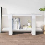 Book Cabinet High Gloss White 100x30x51cm Engineered Wood