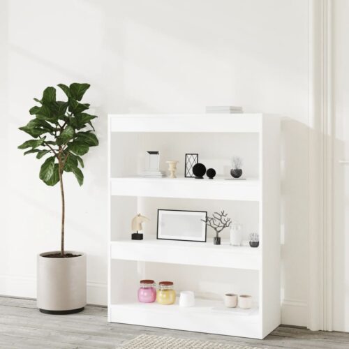 Book Cabinet/Room Divider White 80x30x103cm Engineered wood - Image 3