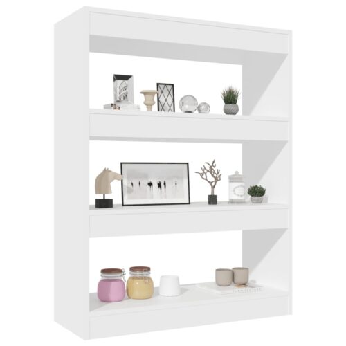 Book Cabinet/Room Divider White 80x30x103cm Engineered wood - Image 4