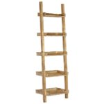 Ladder Shelf Brown 75x37x205cm Solid Mango Wood