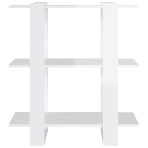 Book Cabinet/Room Divider High Gloss White 80x30x87cm - Image 5