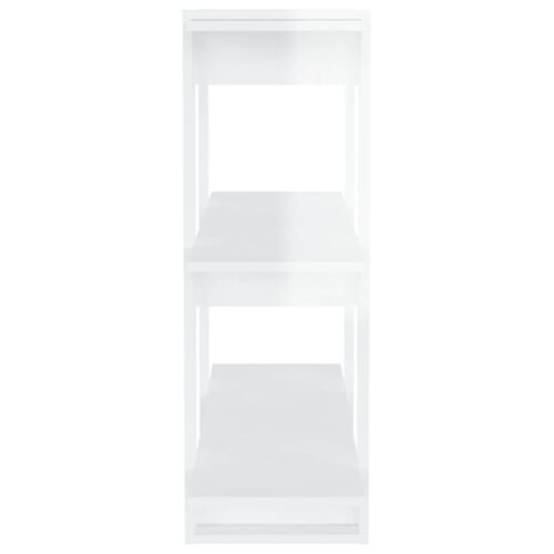 Book Cabinet/Room Divider High Gloss White 80x30x87cm - Image 6