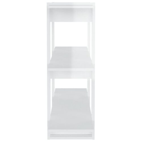 Book Cabinet/Room Divider High Gloss White 100x30x87cm - Image 4
