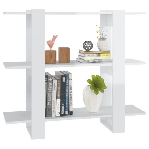 Book Cabinet/Room Divider High Gloss White 100x30x87cm - Image 5