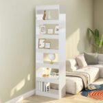 Book Cabinet/Room Divider High Gloss White 60x30x198cm