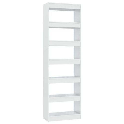Book Cabinet/Room Divider High Gloss White 60x30x198cm - Image 2