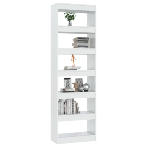 Book Cabinet/Room Divider High Gloss White 60x30x198cm - Image 4