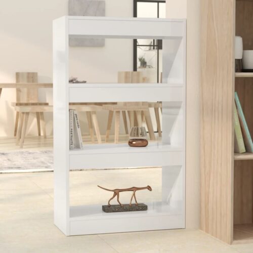 Book Cabinet/Room Divider High Gloss White 60x30x103cm Engineered Wood