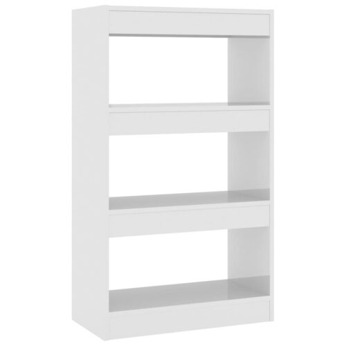 Book Cabinet/Room Divider High Gloss White 60x30x103cm Engineered Wood - Image 2