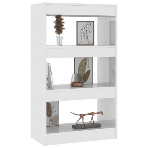 Book Cabinet/Room Divider High Gloss White 60x30x103cm Engineered Wood - Image 4