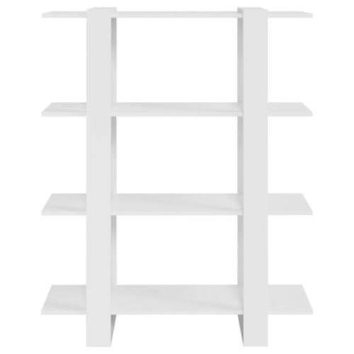 Book Cabinet/Room Divider High Gloss White 100x30x123.5cm - Image 3
