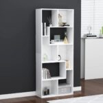Book Cabinet White 67x24x161cm Engineered Wood