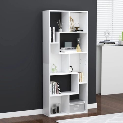 Book Cabinet White 67x24x161cm Engineered Wood