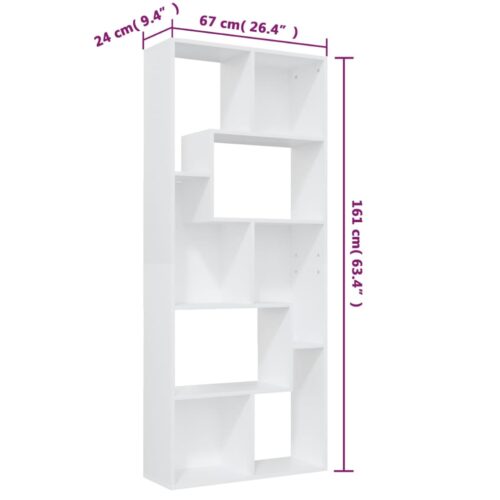 Book Cabinet White 67x24x161cm Engineered Wood - Image 10