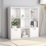 Book Cabinet White 98x30x98cm Engineered Wood