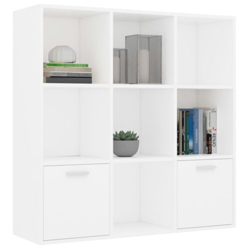 Book Cabinet White 98x30x98cm Engineered Wood - Image 3