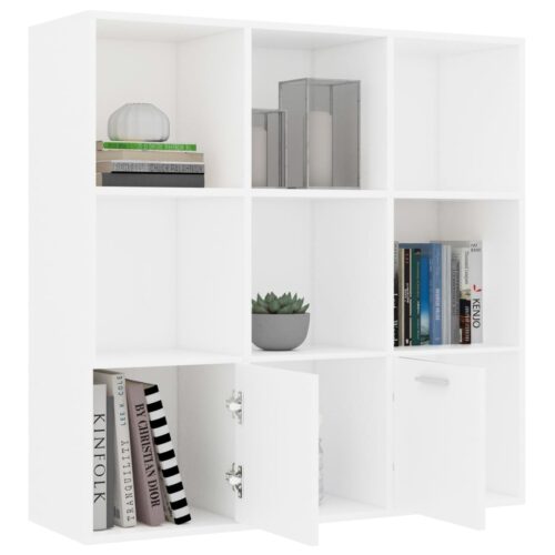 Book Cabinet White 98x30x98cm Engineered Wood - Image 6