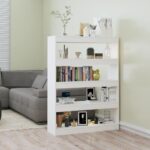 Book Cabinet/Room Divider High Gloss White 100x30x135cm