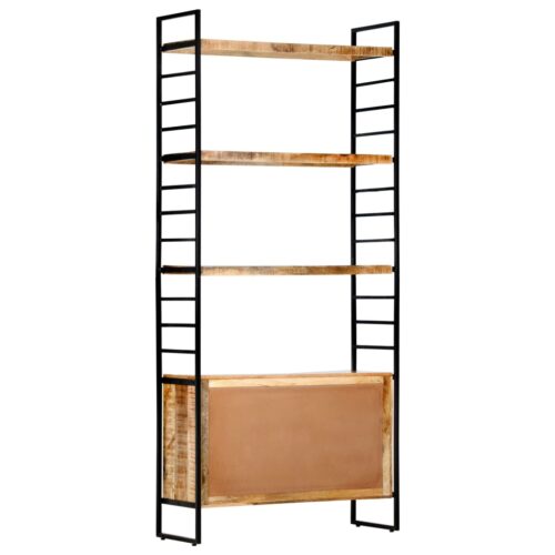 4-Tier Bookcase 80x30x180cm Rough Mango Wood - Image 4