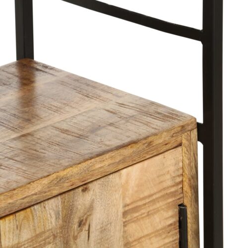 4-Tier Bookcase 80x30x180cm Rough Mango Wood - Image 8