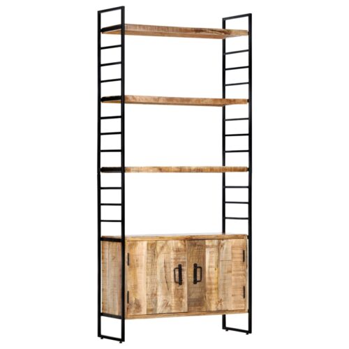 4-Tier Bookcase 80x30x180cm Rough Mango Wood - Image 10