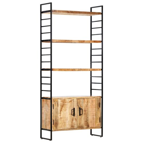 4-Tier Bookcase 80x30x180cm Rough Mango Wood - Image 11