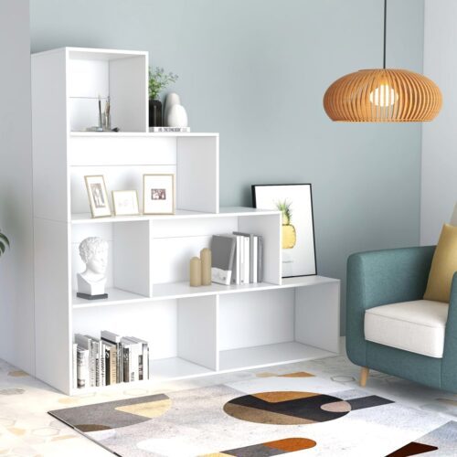 Book Cabinet/Room Divider White 155x24x160cm Engineered Wood