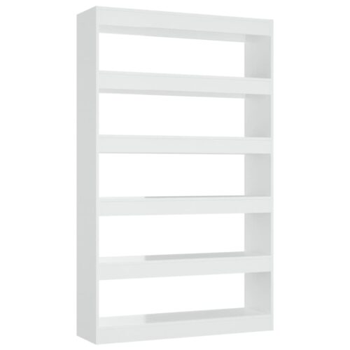 Book Cabinet/Room Divider High Gloss White 100x30x166cm - Image 2