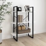 Book Cabinet White 80x30x105cm Engineered Wood