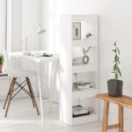 Book Cabinet/Room Divider White 40x30x135cm