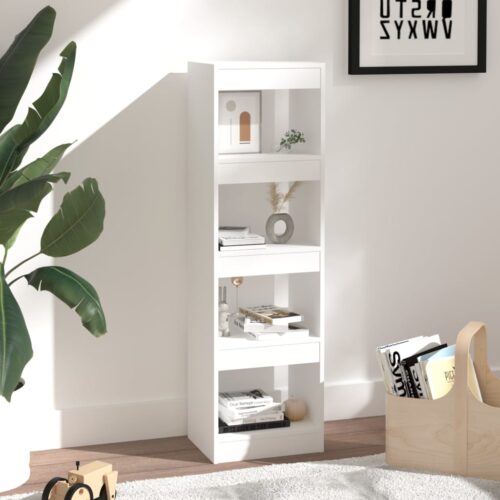 Book Cabinet/Room Divider White 40x30x135cm - Image 4