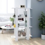 Book Cabinet/Room Divider High Gloss White 80x30x123.5cm