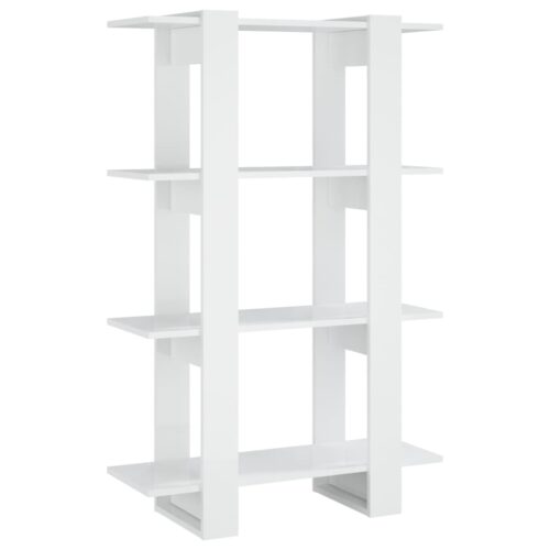 Book Cabinet/Room Divider High Gloss White 80x30x123.5cm - Image 2