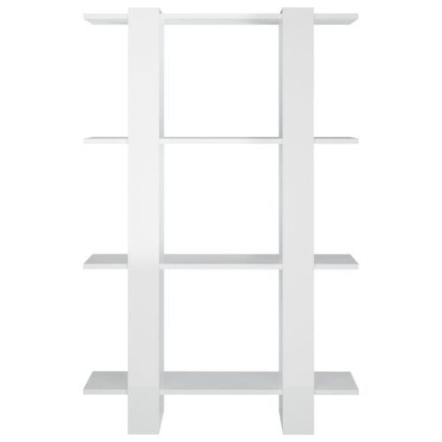 Book Cabinet/Room Divider High Gloss White 80x30x123.5cm - Image 5