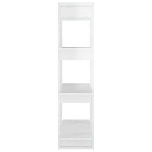 Book Cabinet/Room Divider High Gloss White 80x30x123.5cm - Image 6