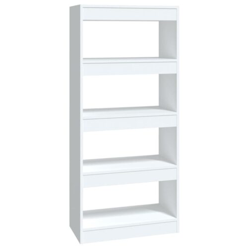 Book Cabinet/Room Divider High Gloss White 60x30x135cm Engineered Wood - Image 2
