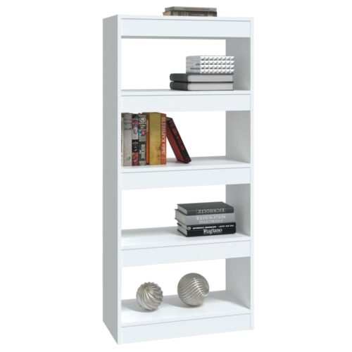 Book Cabinet/Room Divider High Gloss White 60x30x135cm Engineered Wood - Image 3