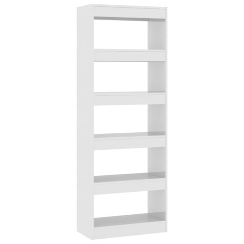 Book Cabinet/Room Divider High Gloss White 60x30x166cm Engineered Wood - Image 2
