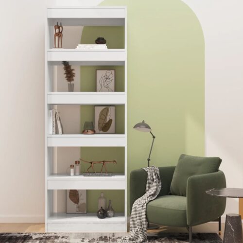 Book Cabinet/Room Divider High Gloss White 60x30x166cm Engineered Wood - Image 3