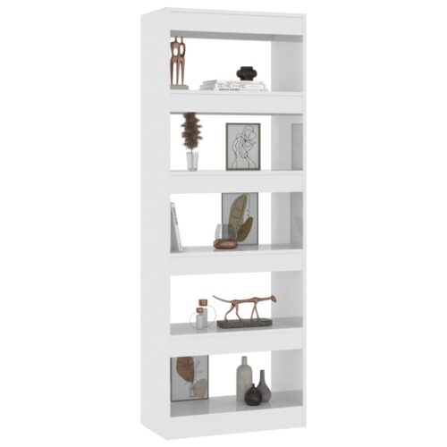 Book Cabinet/Room Divider High Gloss White 60x30x166cm Engineered Wood - Image 4